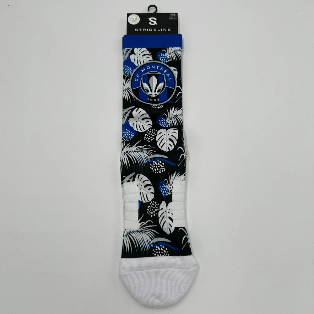Strideline CF Montreal MLS Premium Full Sub Tropical Crew Socks‎ Blue Black M/L